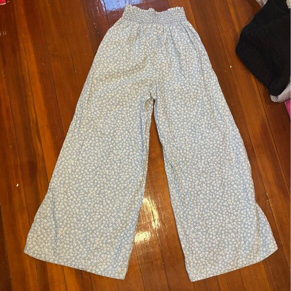 American Eagle Smocked Cottagecore Flowy Wide Leg Daisy Pants XS - Picture 3 of 8